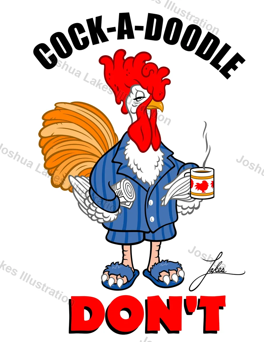 Morning Rooster - original illustration by Joshua Lakes